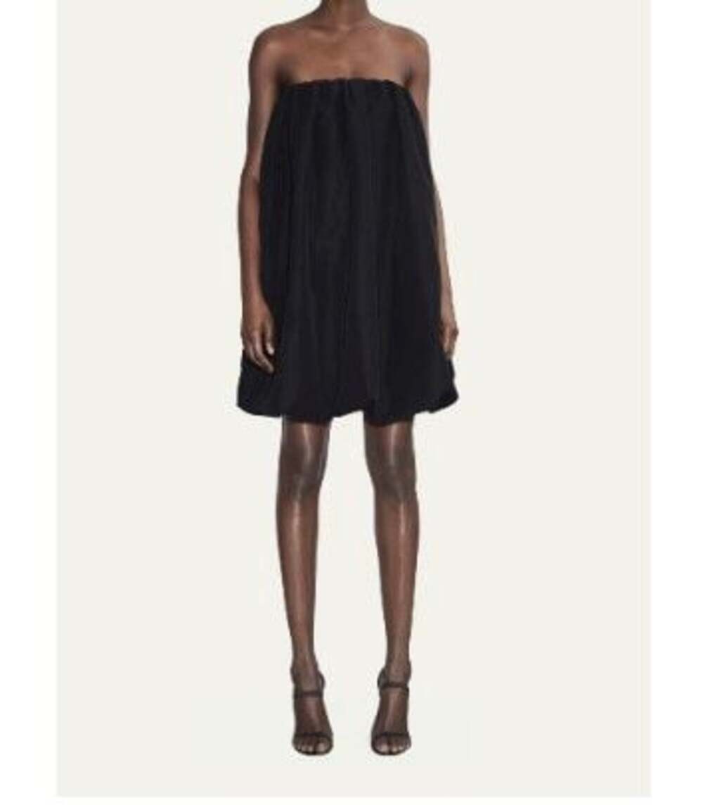 Et Ochs Black Strapless Bubble Hem Mini Dress